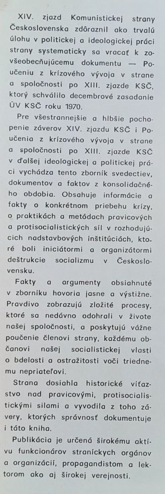 Svedectvo dokumentov a faktov - zjazdy KSČ