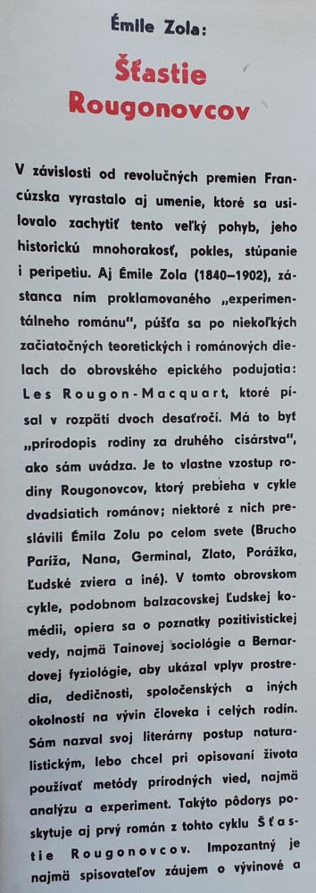 Šťastie Rougonovcov / Émile Zola