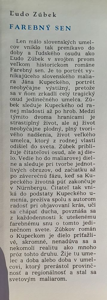 Farebný sen / Román zo života uhorského barokového maliara Jána Kupeckého