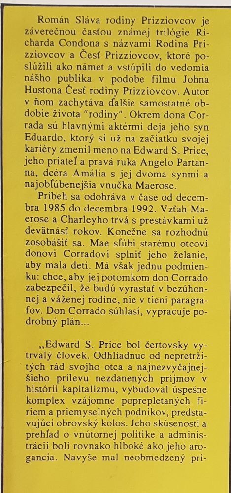 Sláva rodiny Prizziovcov / o mafiánskej rodine