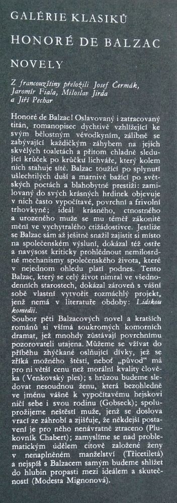 Novely, Venkovský ples, Gobseck, Plukovník Chabert, Třicetiletá, Modesta Mignonová