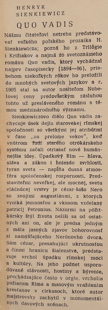 Quo vadis / Sienkiewicz