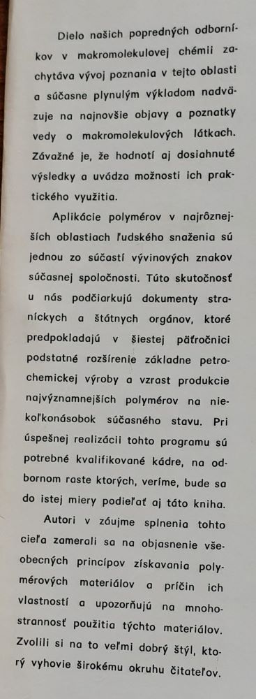 Syntéza a vlastnosti makro-molekulových látok