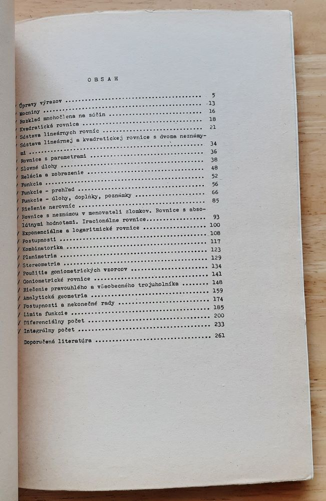 Požiadavky z matematiky pre štúdium na VŠP v Nitre