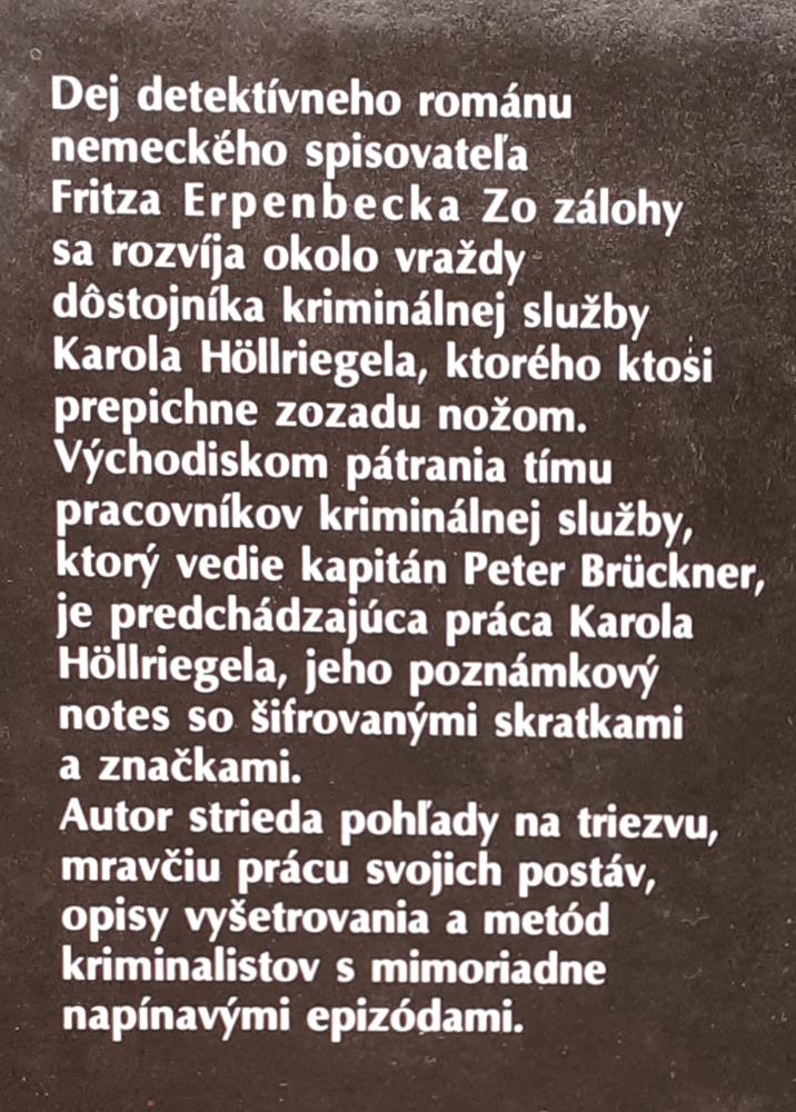Zo zálohy / detektívka, dobrodružná