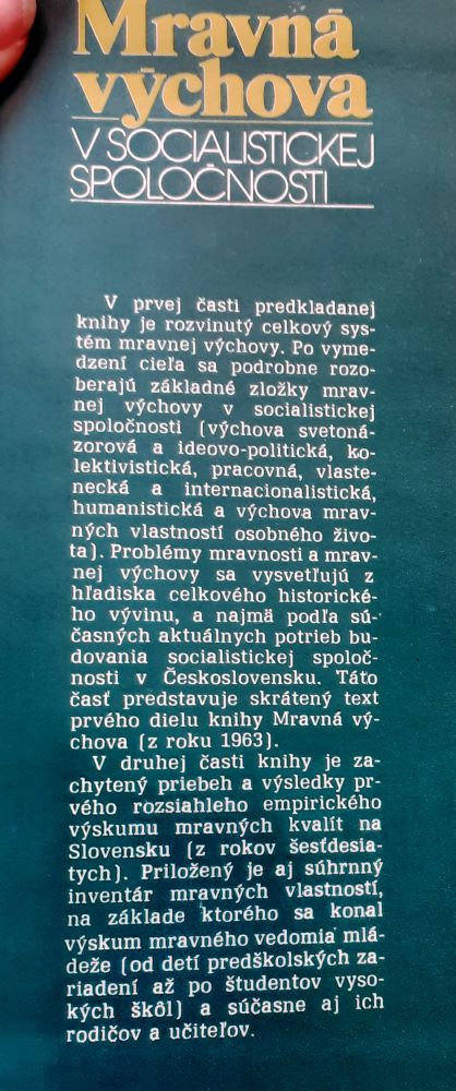 Mravná výchova v socialistickej spoločnosti