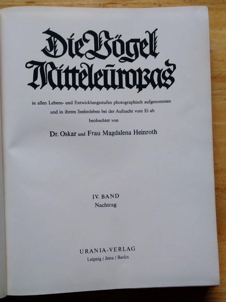Die Vogel Mitteleuropas / Band IV.