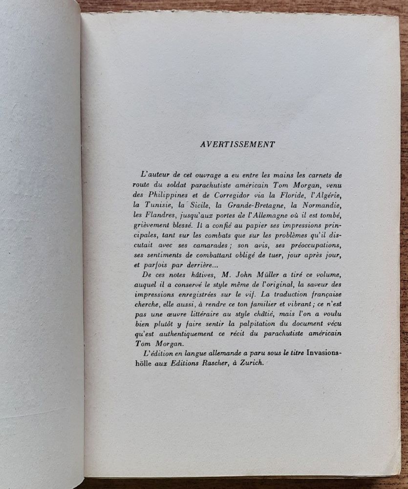 Les carnets de route de Tom Morgan - parachutiste
