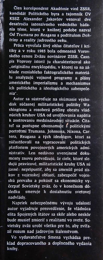 Od Trumana po Reagana / Doktríny a realita jadrového veku