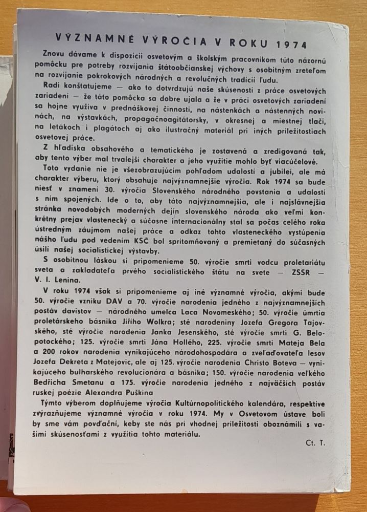Významné výročia vo fotografii 1974 / 107 fotografii