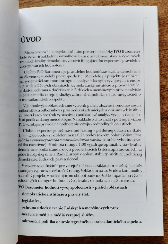 Trendy v kvalite demokracie / Slovensko 2008 / 1/2009