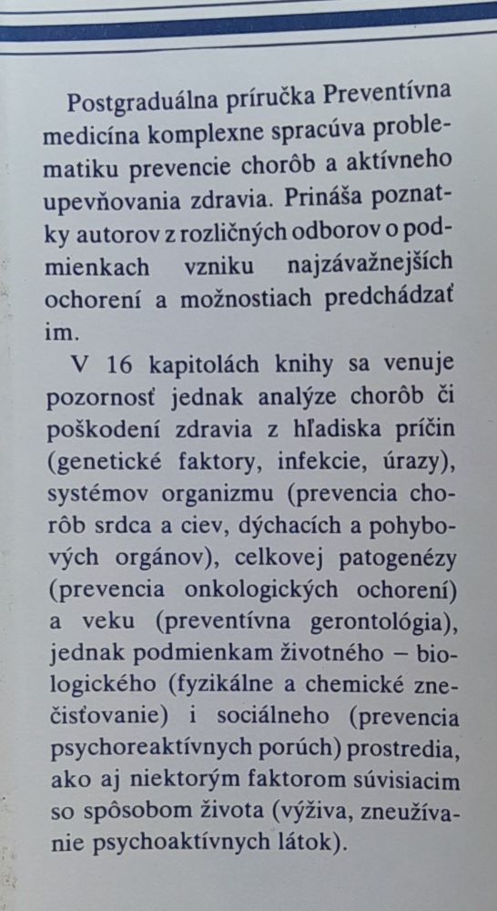 Preventívna medicína / Pre postgraduálne štúdium lekárov a farmaceutov