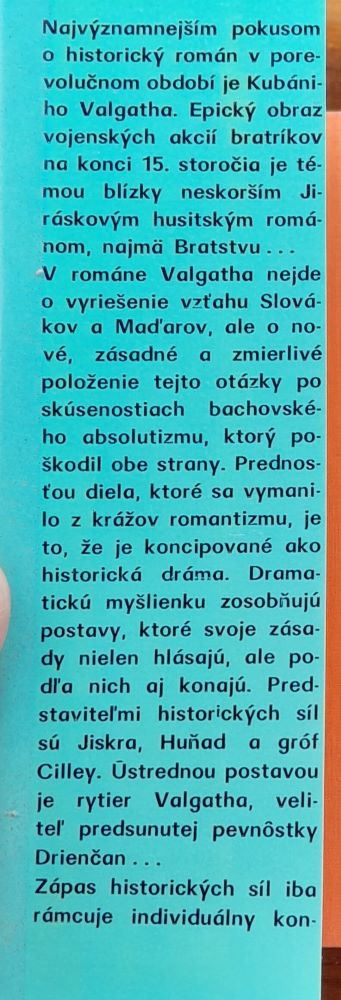 Valgatha / Historická povesť z dejov uhorských 15. storočia