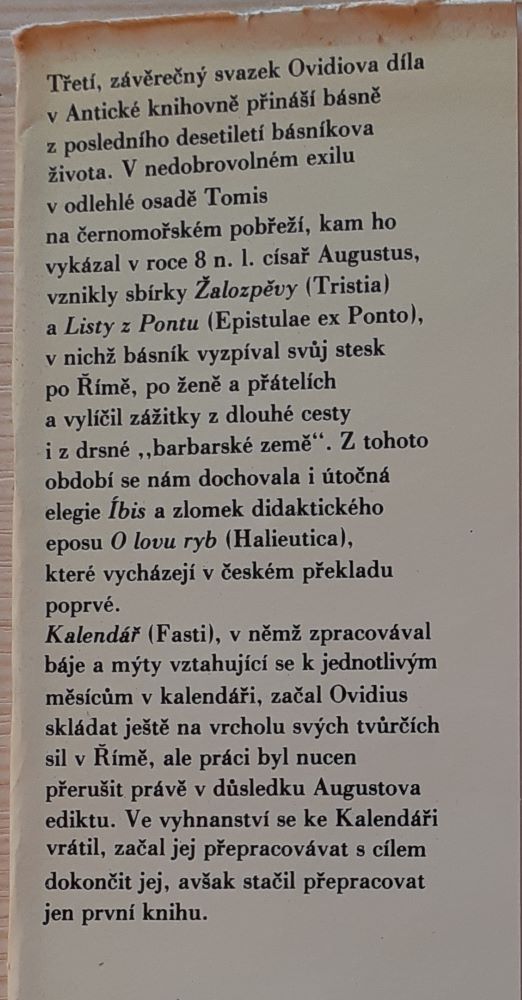 Verše z vyhnanství / Antická knihovna