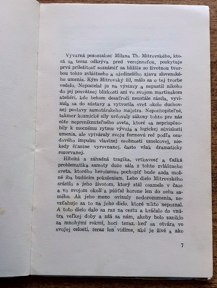 Výtvarná pozostalosť Milana Th. Mitrovského