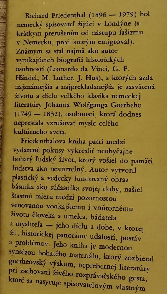 Goethe / Jeho život a doba / Osudy slávnych