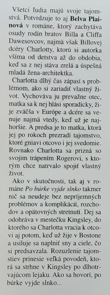 Po búrke vyjde slnko