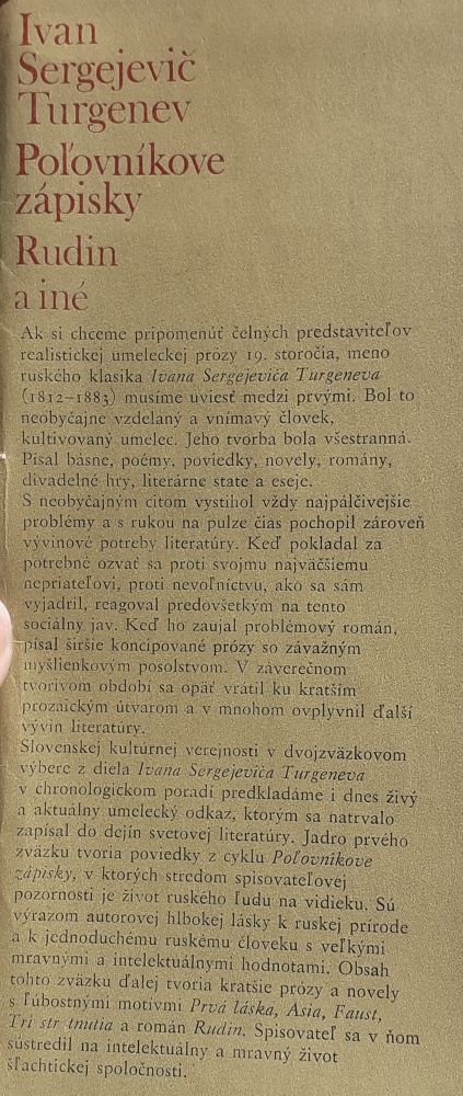 Poľovníkove zápisky / Rudin a iné - Zlatý fond