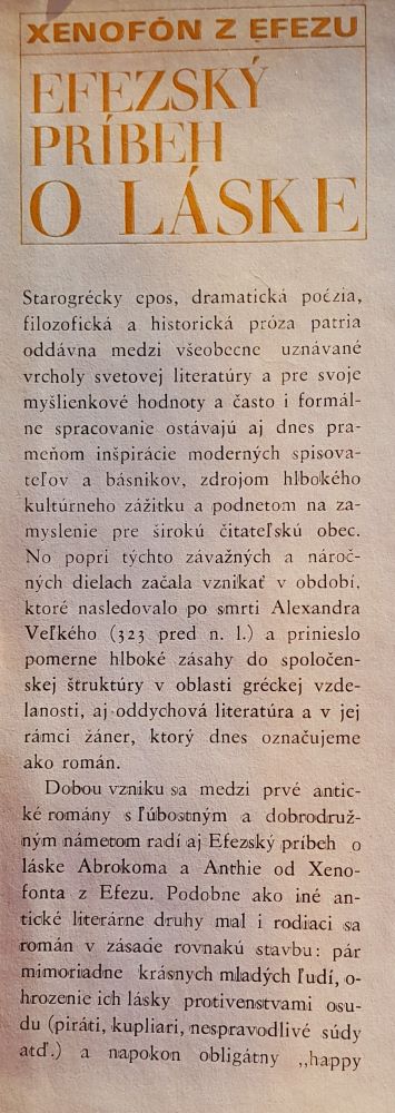 Efezský príbeh o láske / Starogrécky epos