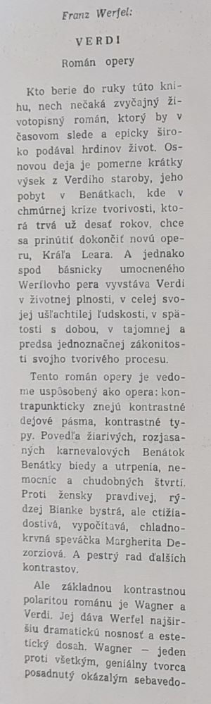 Verdi / Román opery