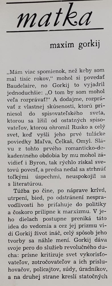 Matka / Maxim Gorkij / Hviezdozlavova knižnica zväzok č. 216