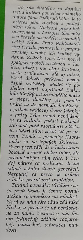 Hľadám svoju prvú lásku
