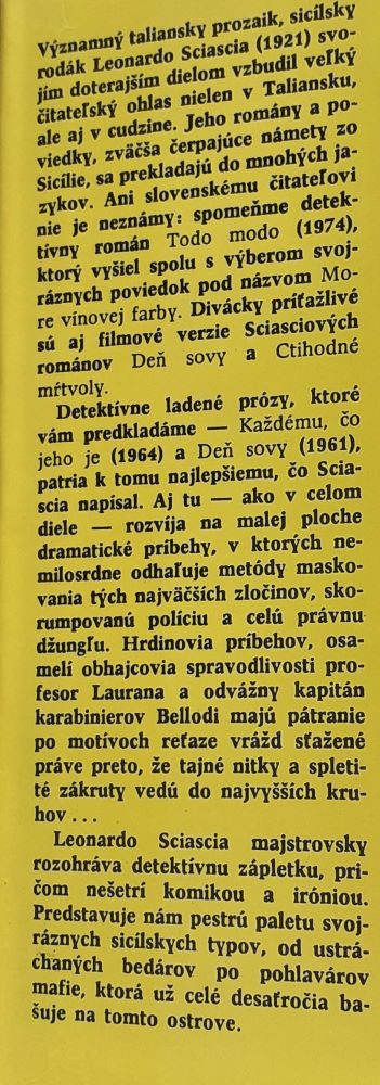 Každému, čo jeho je / detektívka zo Sicílie