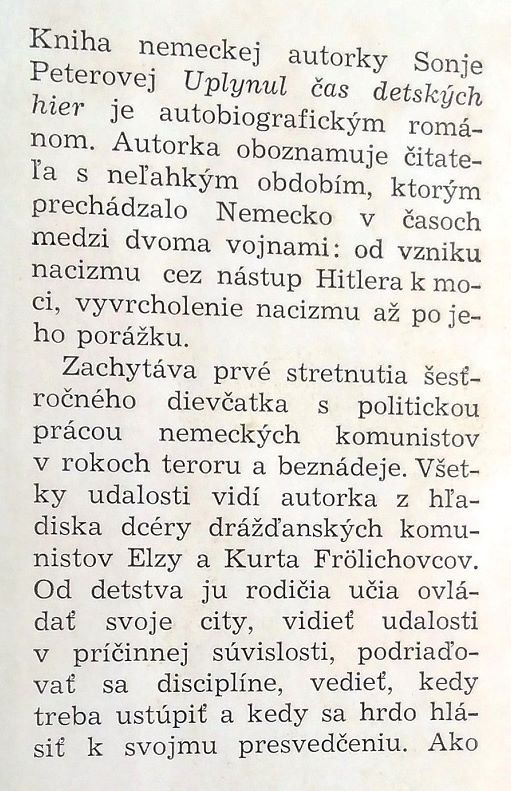 Uplynul čas detských hier / Autobiografia z obdobia nástupu nacizmu až po jeho porážku