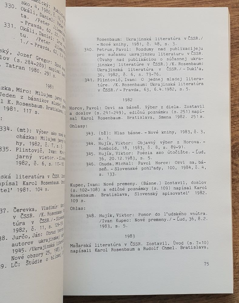 Karol Rosenbaum / Personálna bibliografia