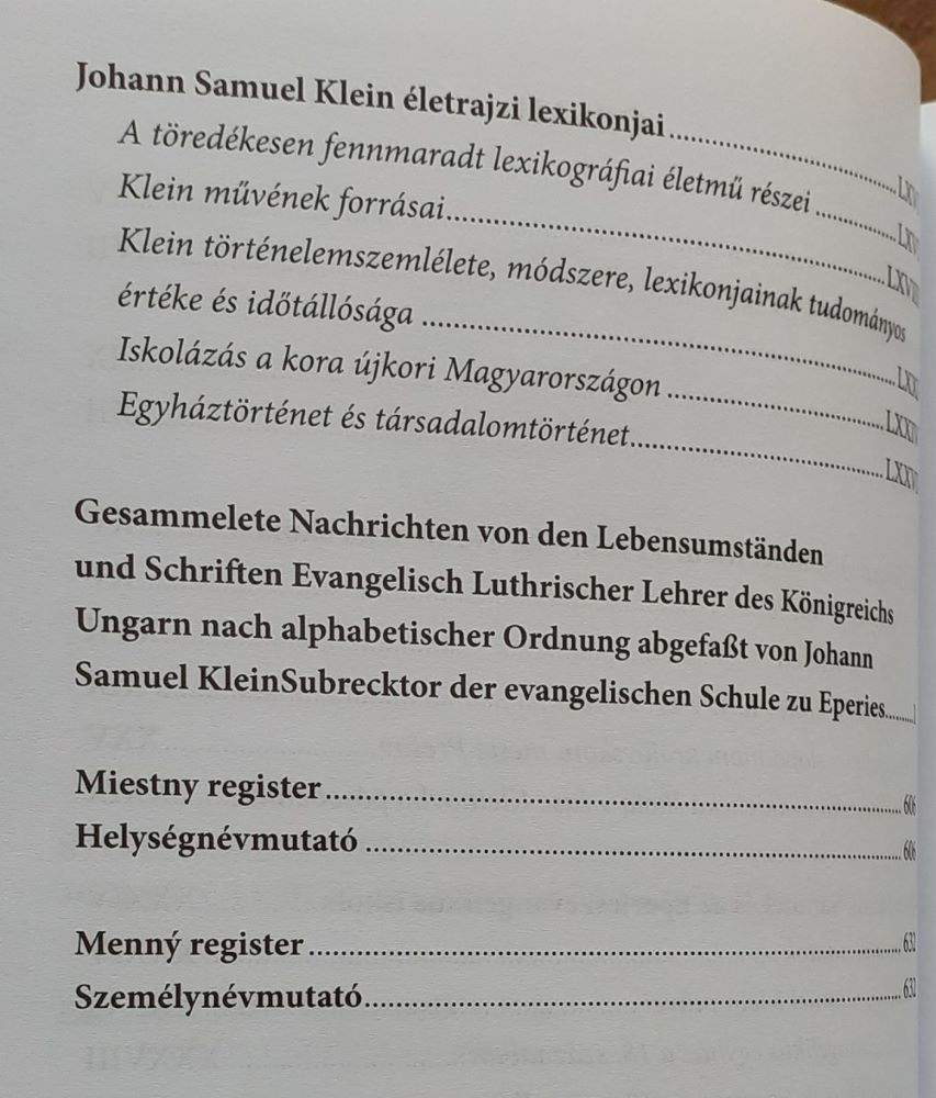 Sto kňažských biografií Johanna Samuela Kleina