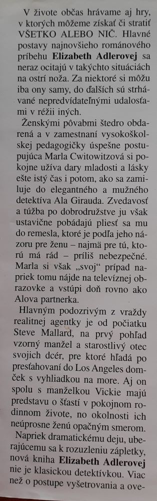 Všetko alebo nič / Elizabeth Adlerová