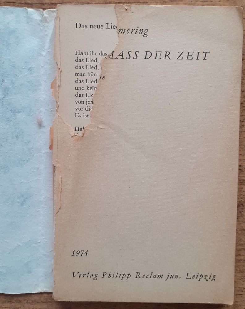 Das Mass der Zeit / Gedichte, Miera času, básne