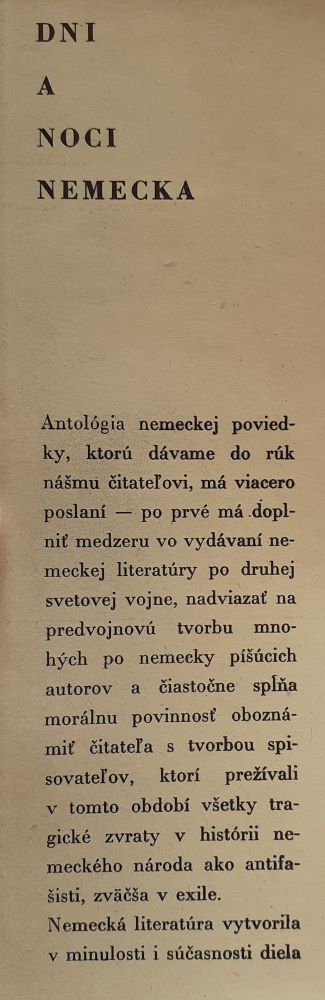 Dni a noci Nemecka