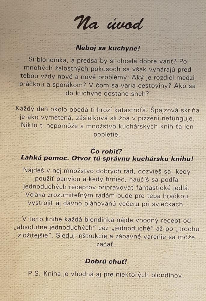 Kuchárska kniha pre blondínky