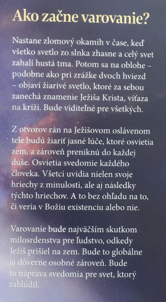 Varovanie / Svedectvá a proroctvá o osvietení svedomia