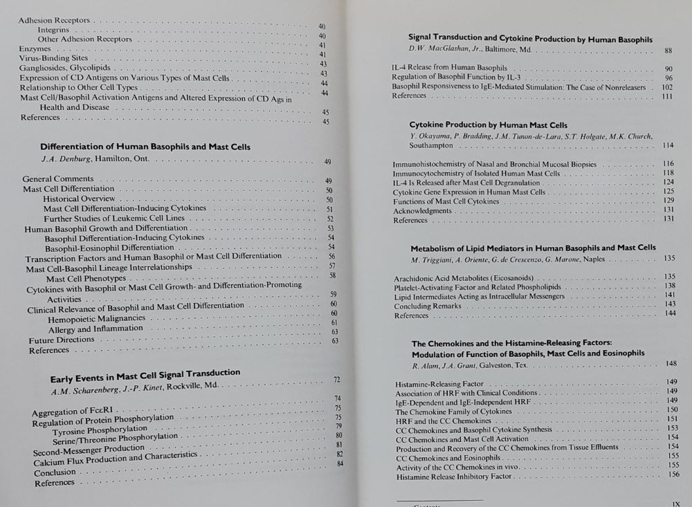 Human Basophils and Mast Cells Biological Aspects