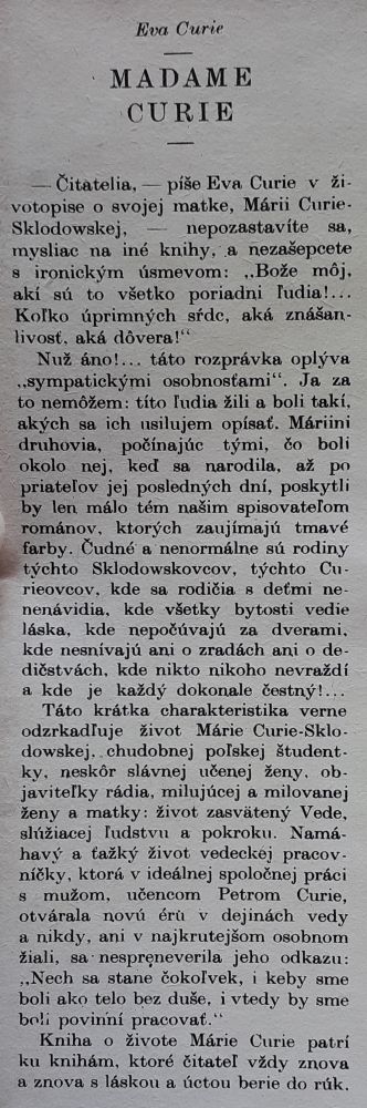 Madame Curie / Edícia Nový život