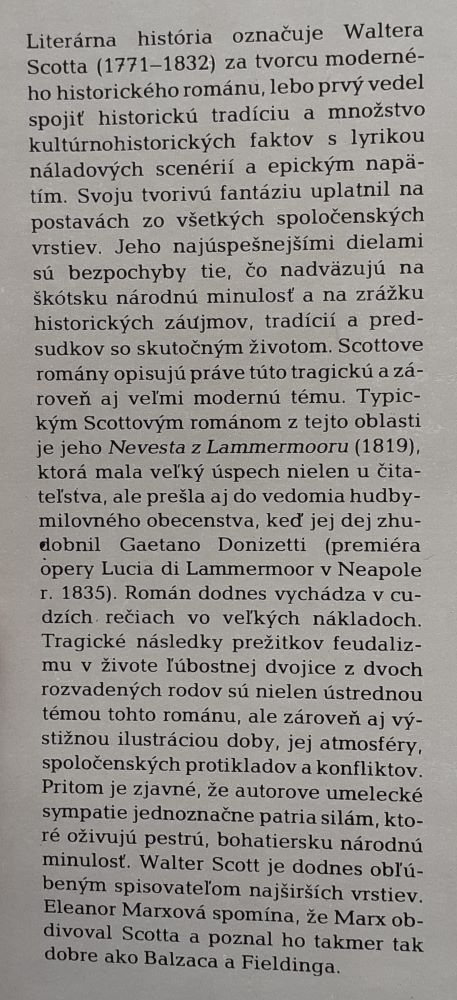 Nevesta z Lammermooru (Walter Scott )