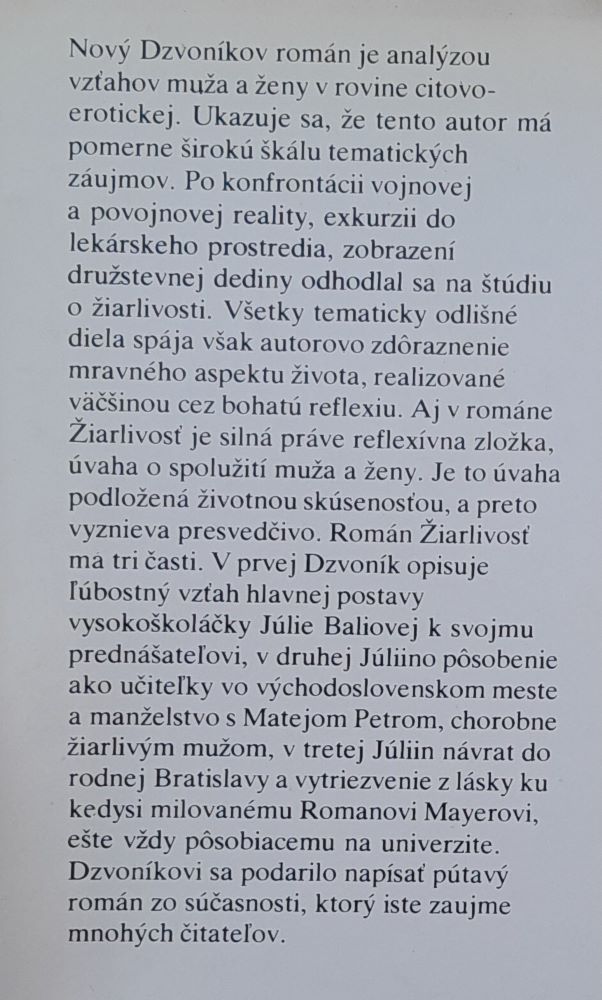 Žiarlivosť / Nová próza
