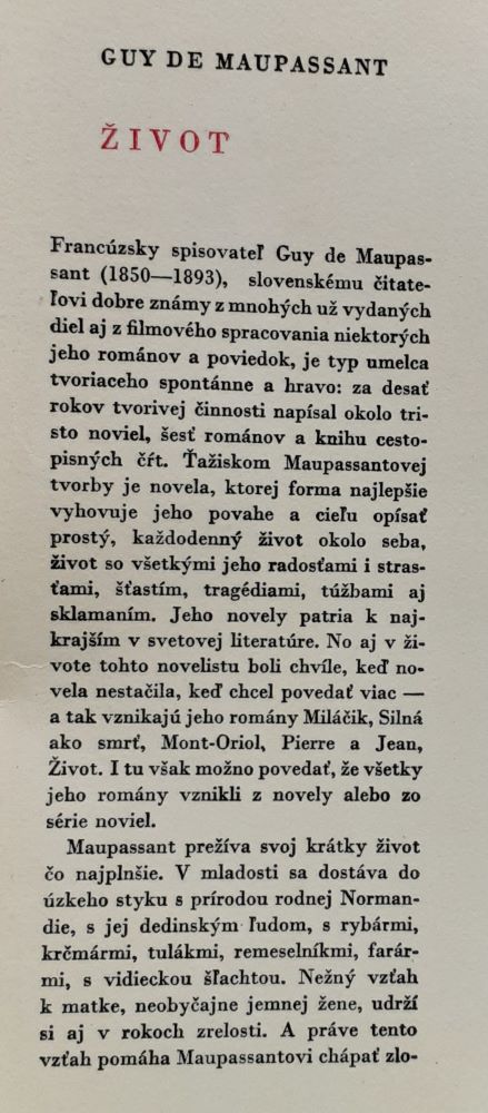 Život - Maupassant