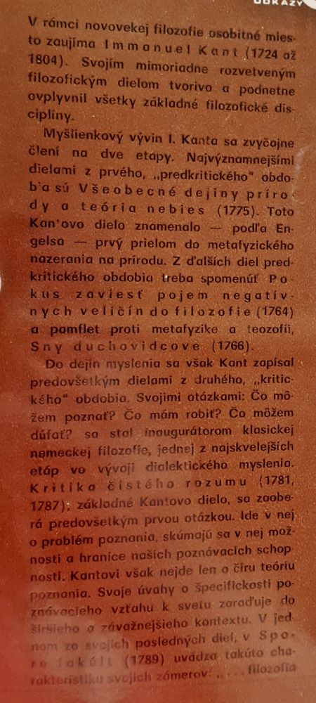 Kritika čistého rozumu / Predmarxistická filozofia / Filozofické odkazy