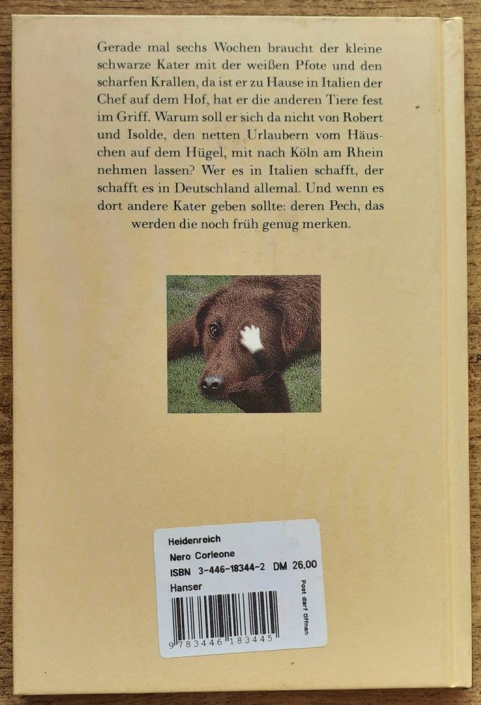 Nero Corleone / Eine Katzengeschichte Mit Bildern von Quint Buchholz Hanzer