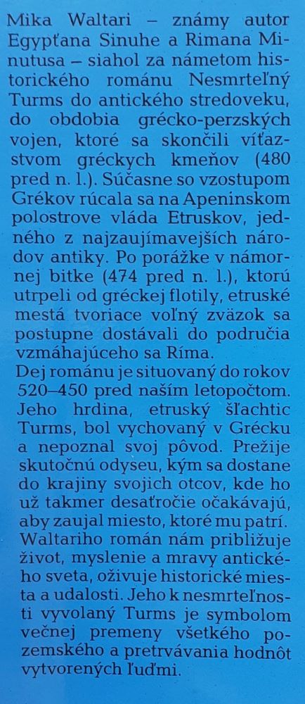 Nesmrteľný Turms / Etruský román