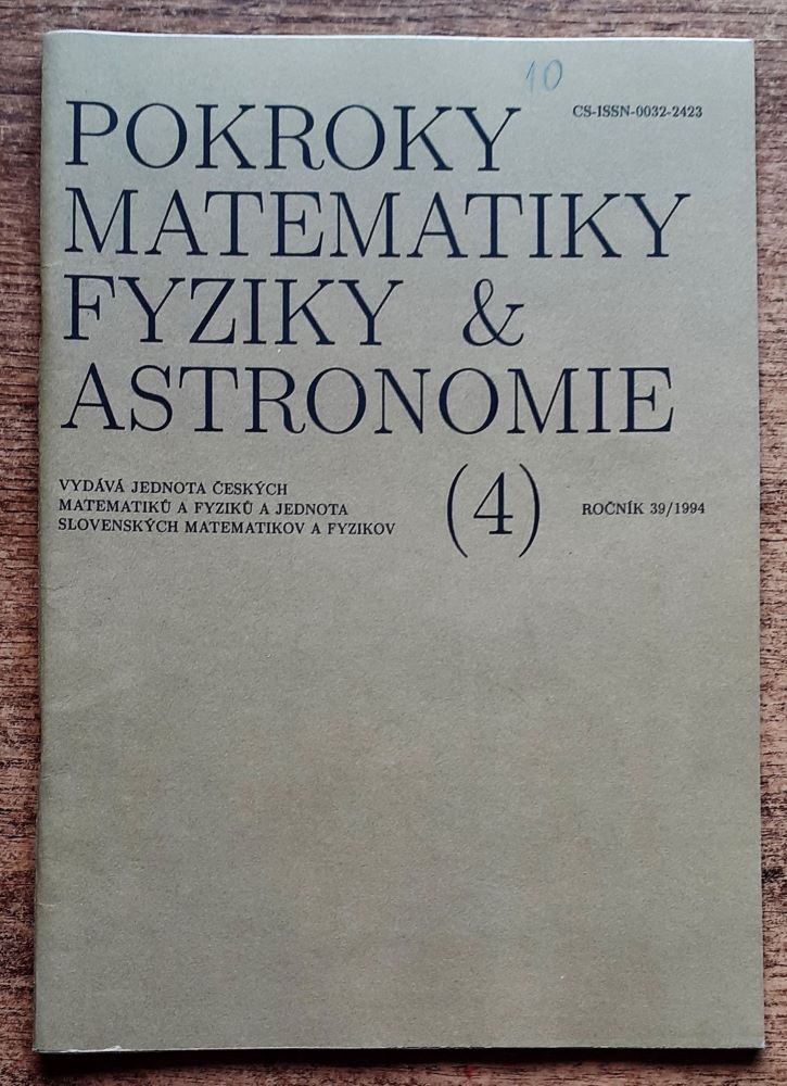 Pokroky matematiky, fyziky a astronomie - 2, 3, 4, 6 / 1994