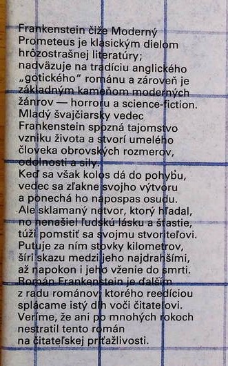 Frankenstein čiže moderný Prometeus