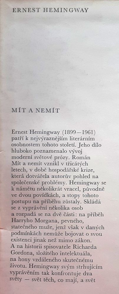 Mít a nemít / Hemingway