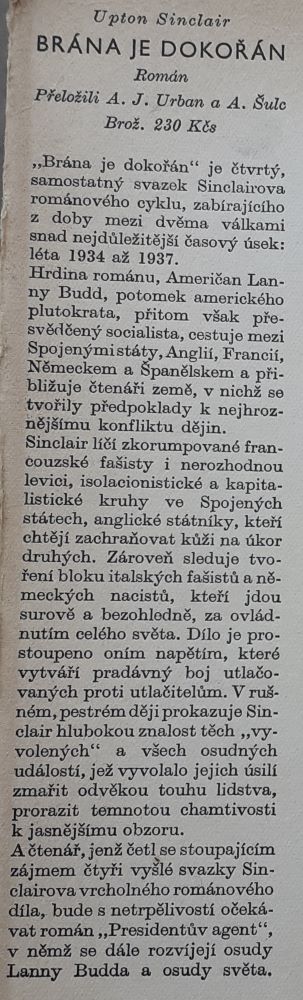 Brána je dokořán (štvrtá časť Lanny Budd)