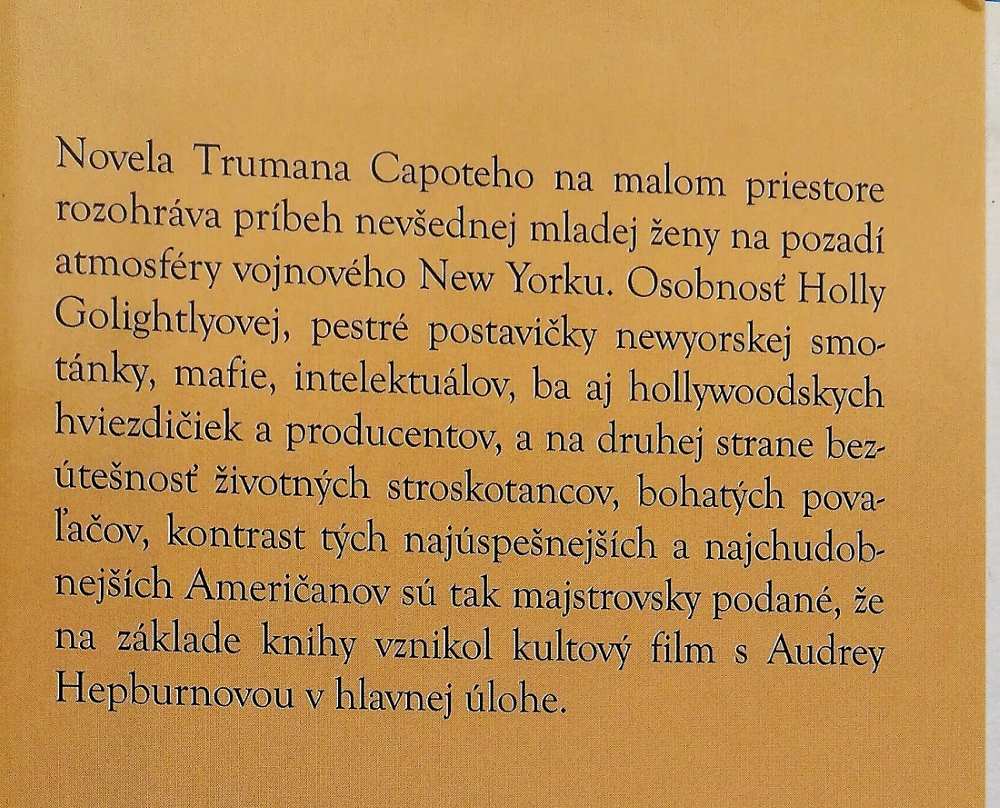 Raňajky u Tiffanyho / Svetová knižnica SME 20. storočie - zväzok č. 3