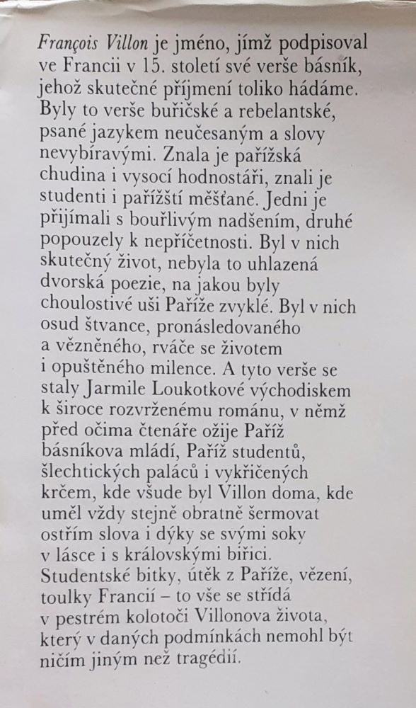 Navzdory básník zpívá / Žatva / Francois Villon - francúzsky stredoveký básnik, zlodej a povaľač