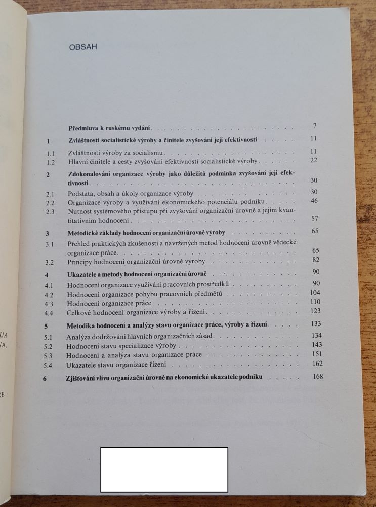 Ekonomická efektivnost a organizace výroby